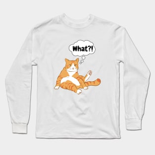 Cat Licking Self 01 Long Sleeve T-Shirt